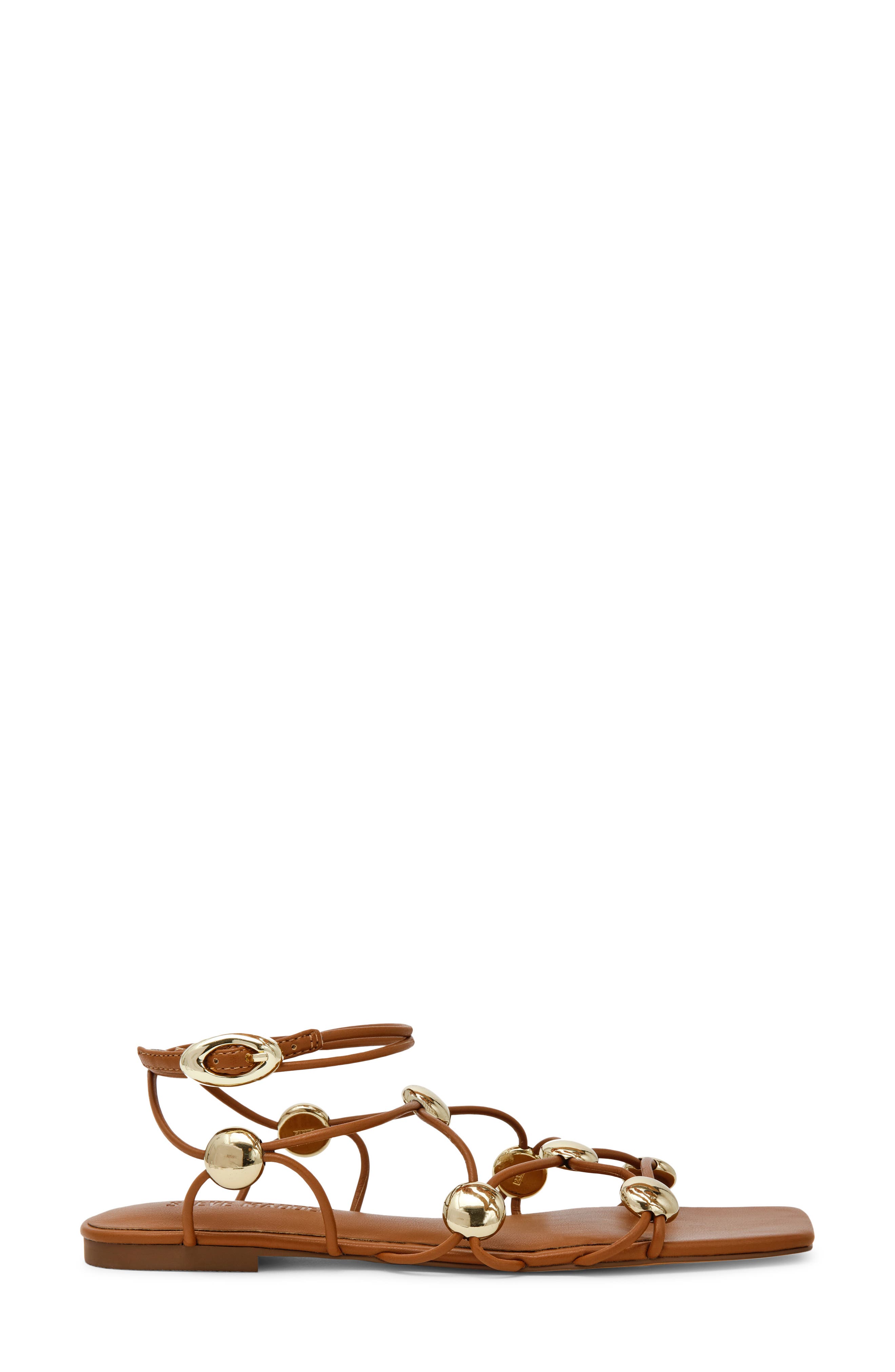 Steve Madden Tides Ankle Strap Sandal, Alternate, color, Cognac/ Gold