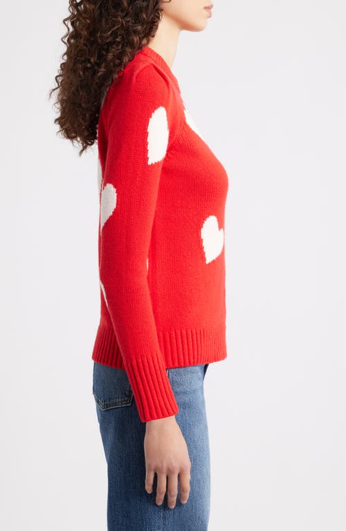 Caslonr Caslon(r) Intarsia Heart Sweater In Red