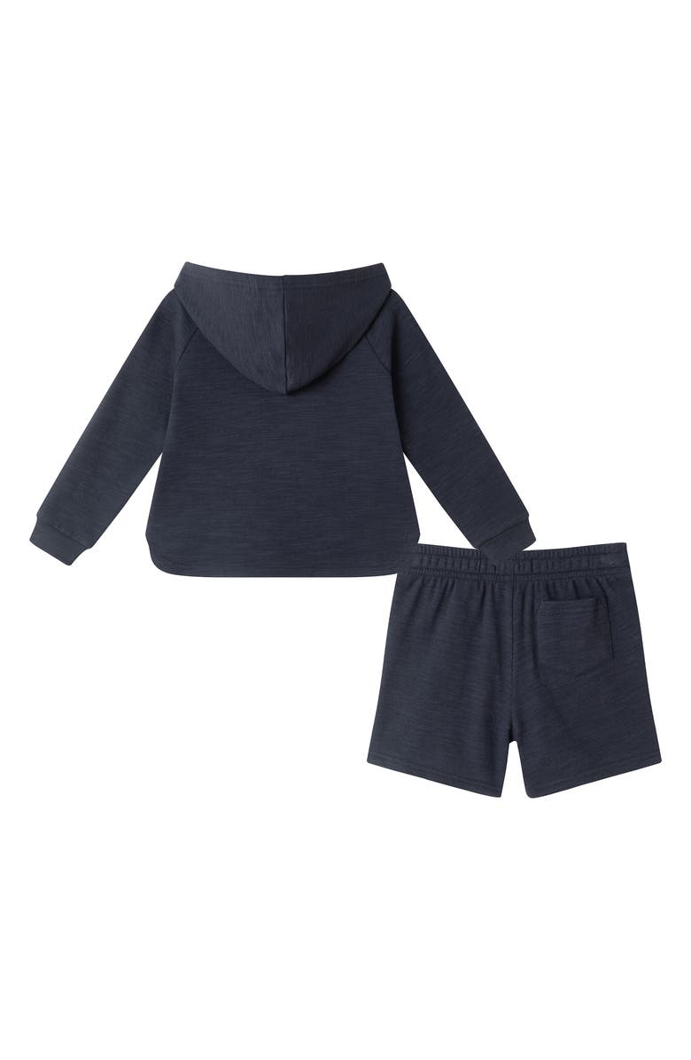 Andy & Evan Kids' Long Sleeve Hoodie & Shorts Set, Alternate, color, Navy
