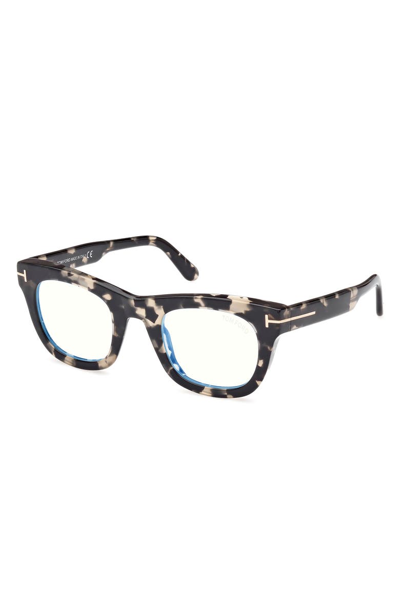 TOM FORD 48mm Square Blue Light Blocking Glasses, Alternate, color, 