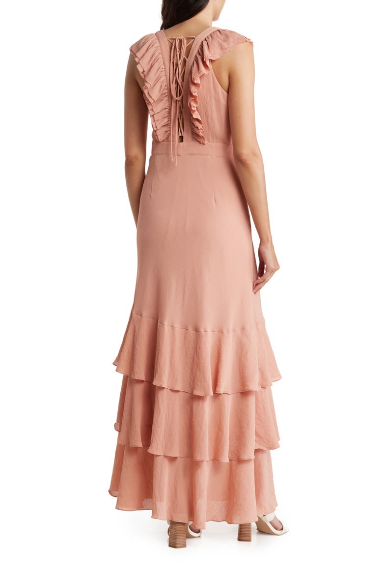 Ashleigh Crinkle Crepe Maxi Dress, Alternate, color, DUSKY PINK
