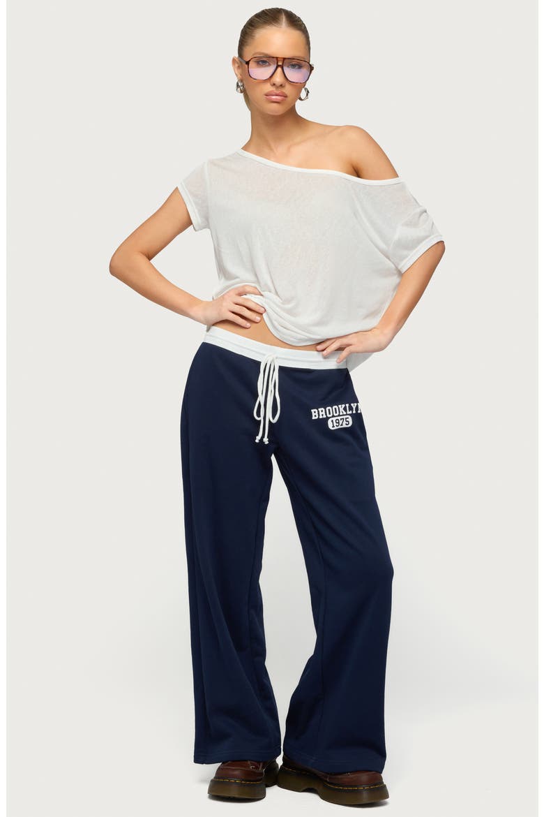 Brookie Low Rise Sweatpants, Alternate, color, NAVY