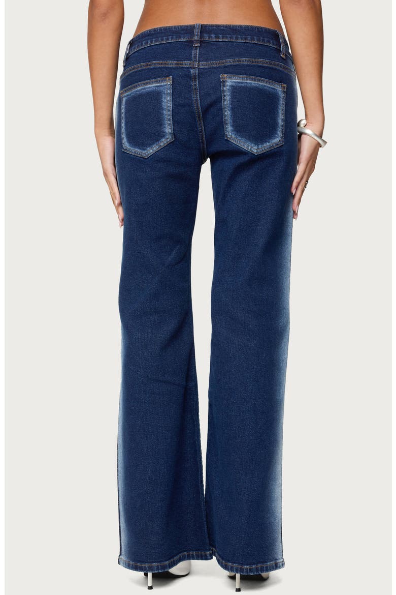 Airbrushed Low Rise Flare Jeans, Alternate, color, DARK-BLUE-WASHED
