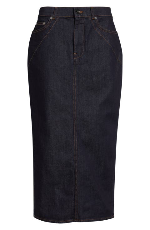Kick Back Denim Midi Skirt