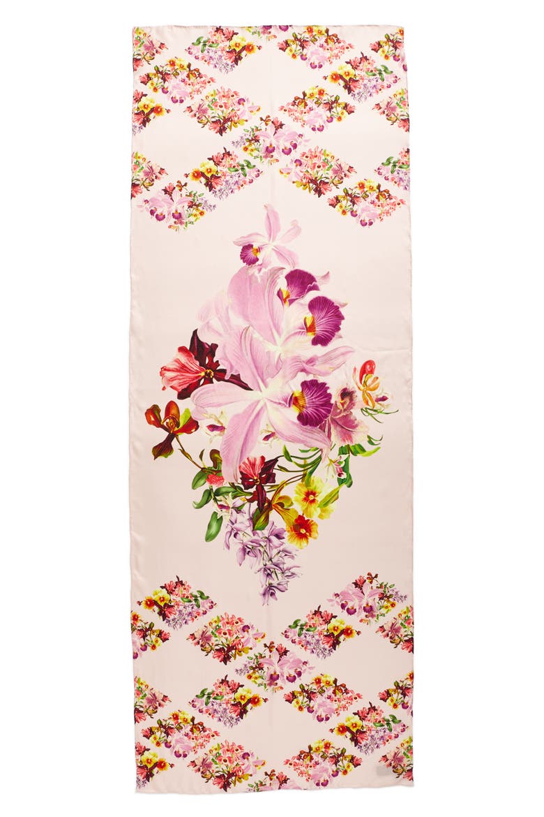 Lost Gardens Silk Scarf, Alternate, color, NUDE