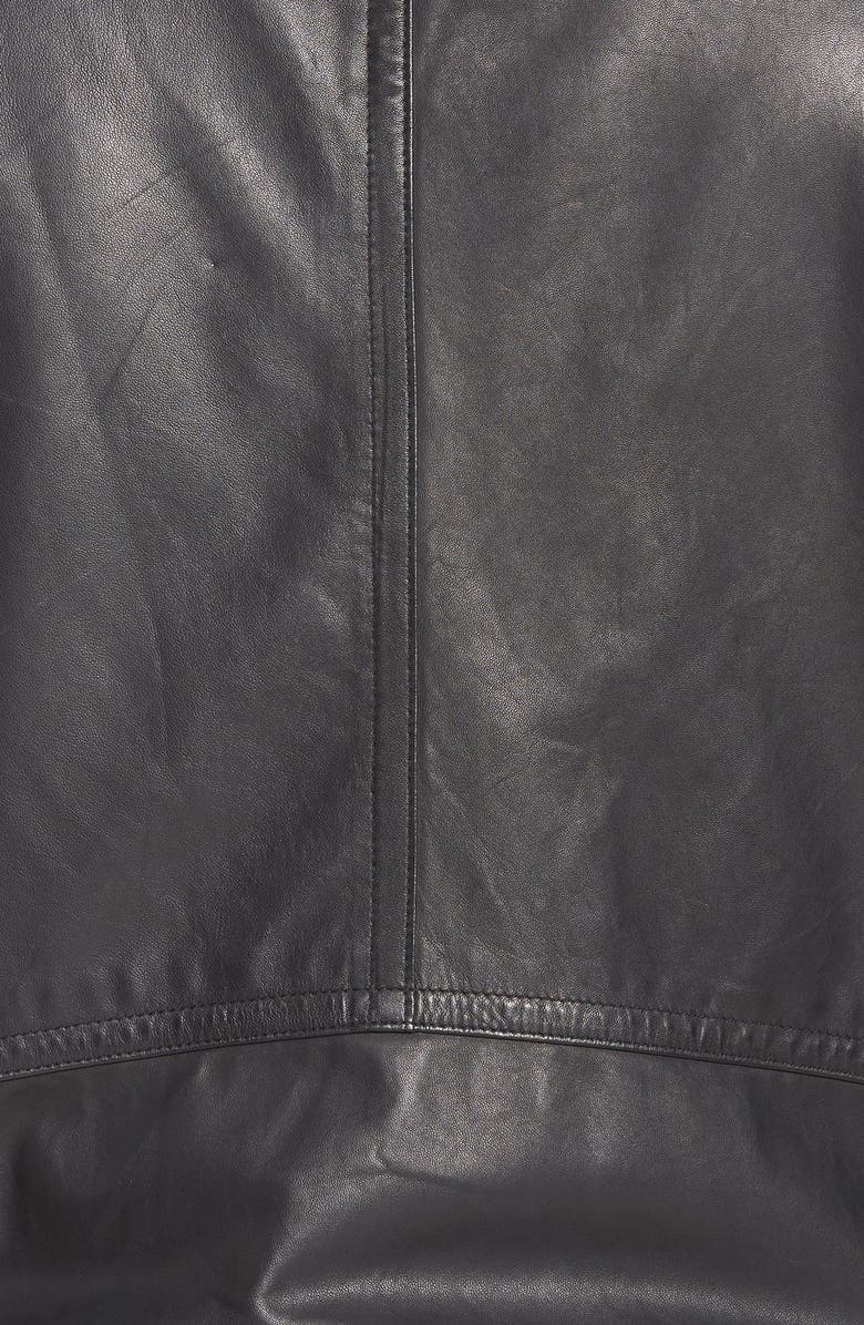 Vince 'Essential' Leather Moto Jacket, Alternate, color, 