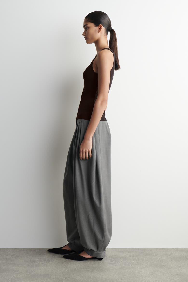 Knitted Scoop-Neck Tank Top, Alternate, color, BROWN