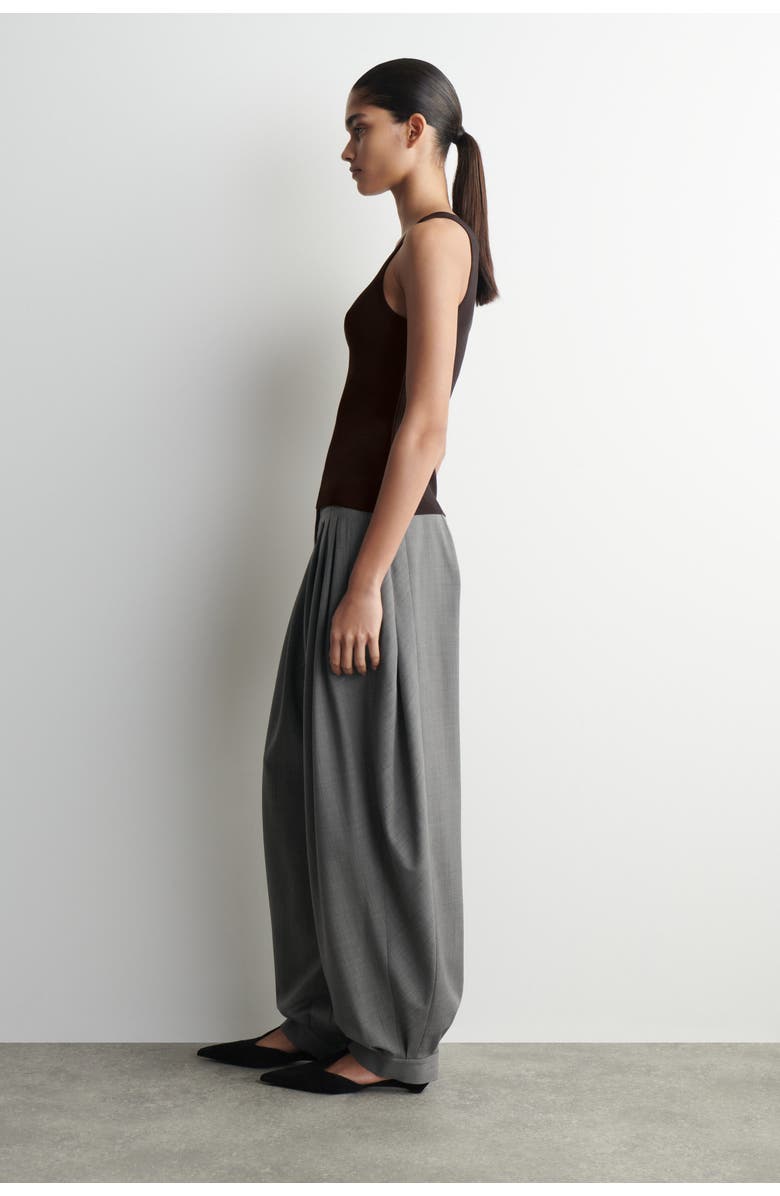 COS Knitted Scoop-Neck Tank Top, Alternate, color, Brown