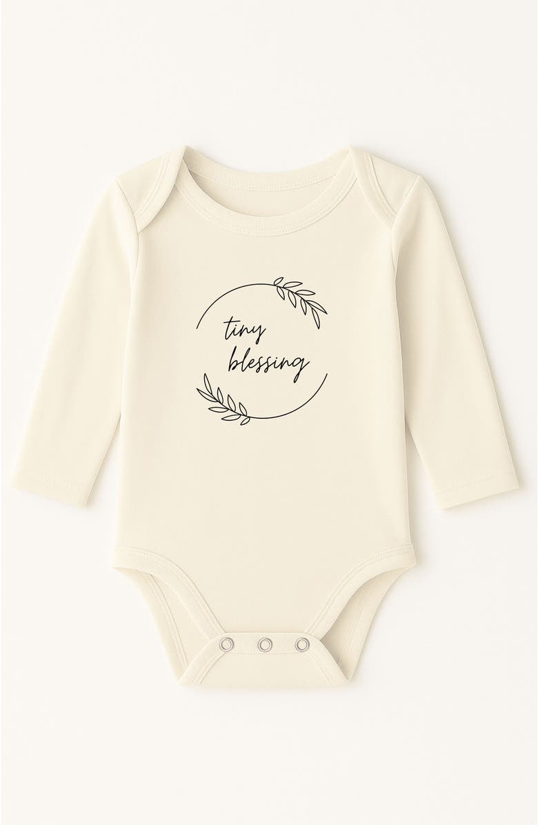 Tenth & Pine Tiny Blessing - Organic Long Sleeve Baby Bodysuit, Main, color, 