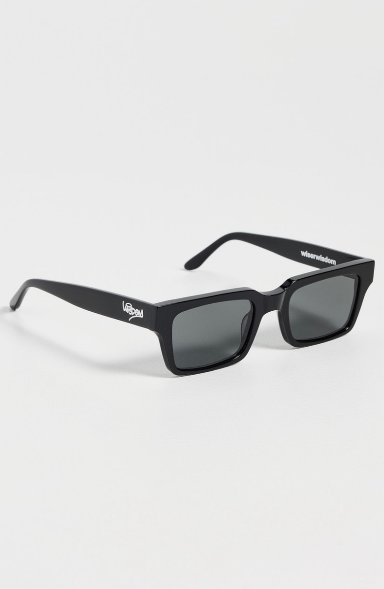 Wisdom Fashion House Low Black Frame Glasses 43, Alternate, color, Black Cat