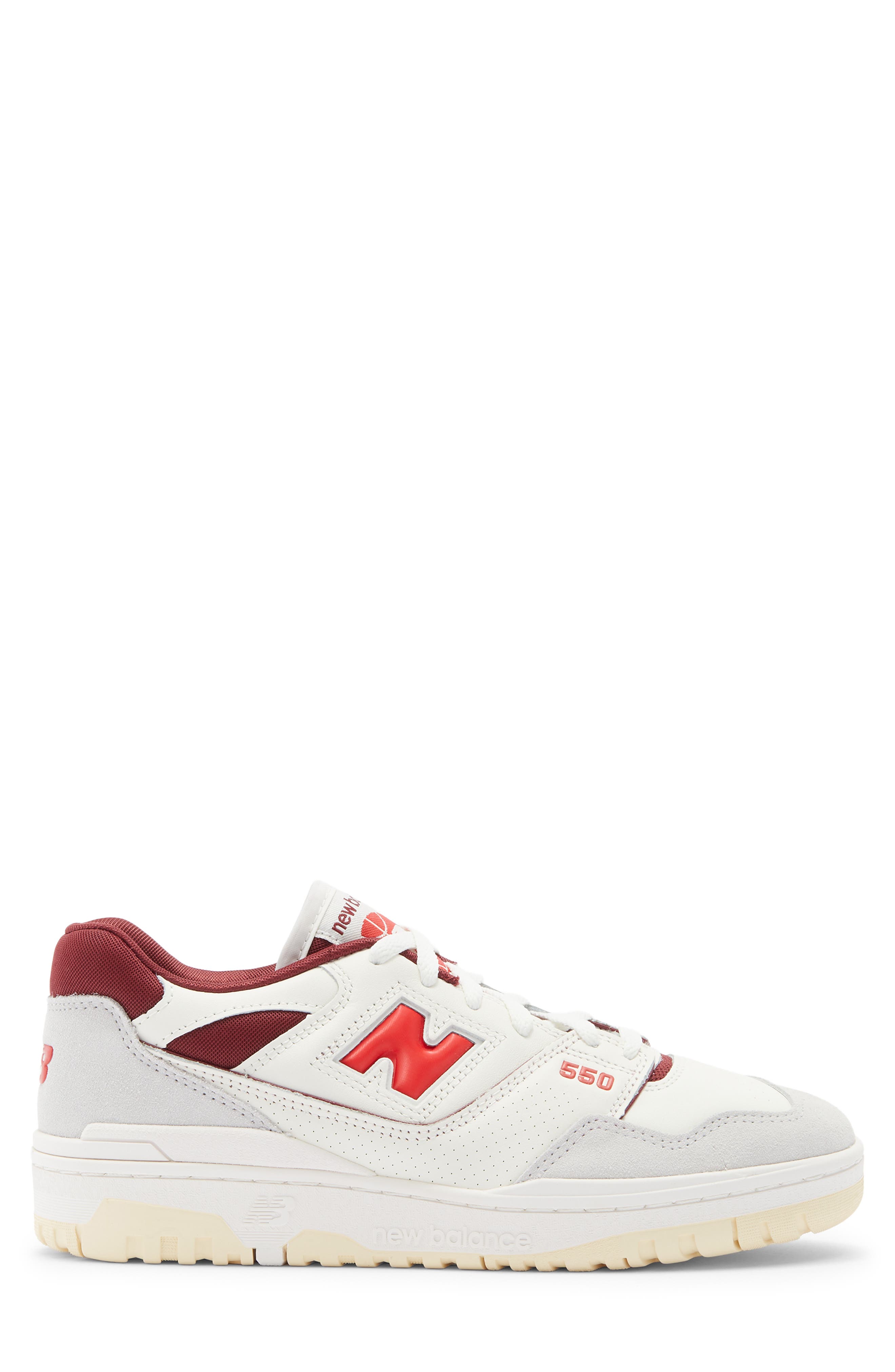 New Balance 550 Basketball Sneaker, Alternate, color, Sea Salt/ True Red