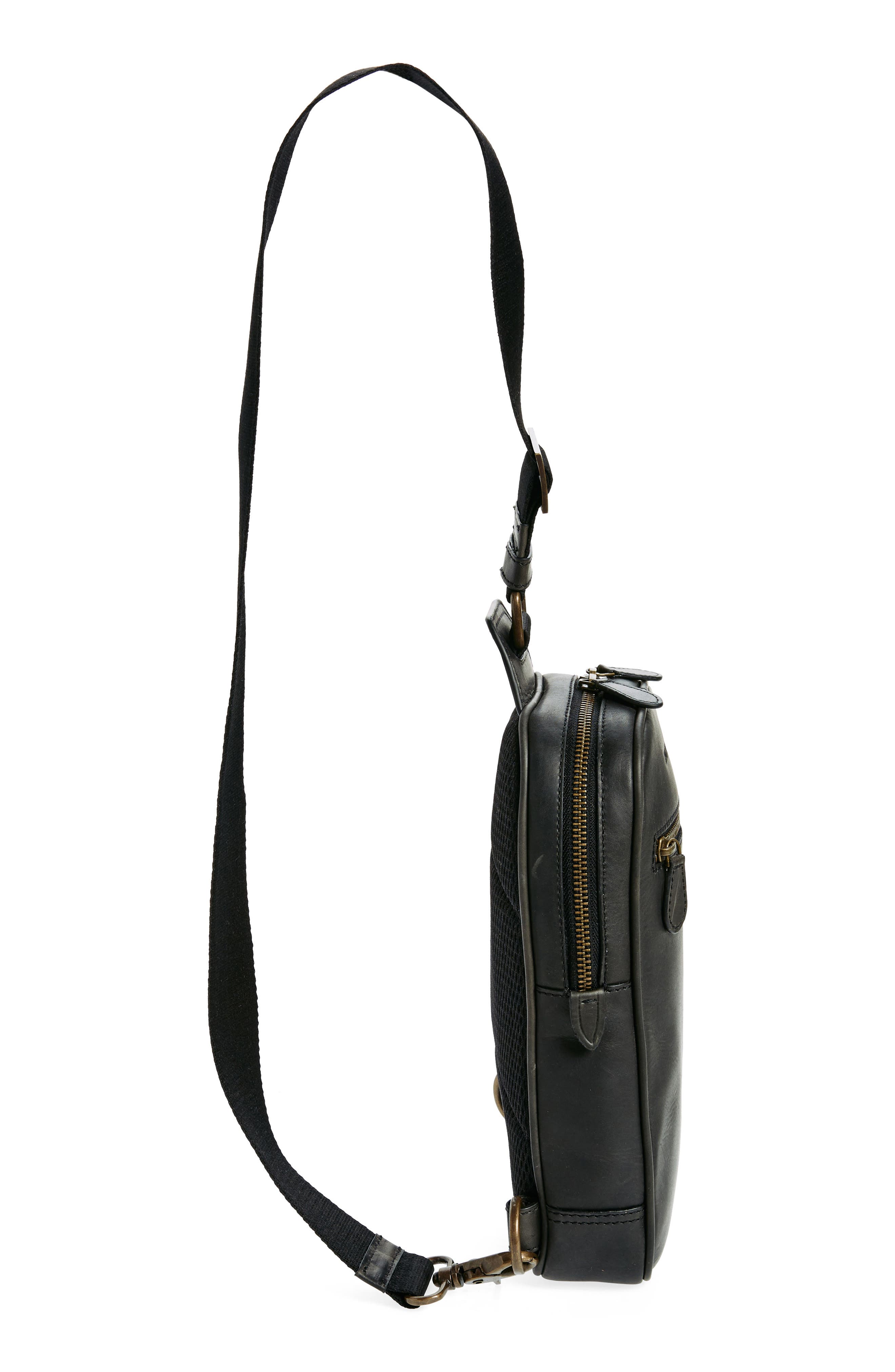 Johnston & Murphy Sling Shoulder Bag, Alternate, color, Black