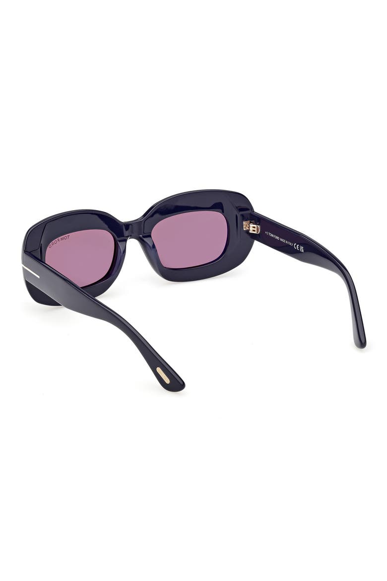 Islay 50mm Small Rectangular Sunglasses, Alternate, color, SHINY NAVY BLUE / PINK LENS
