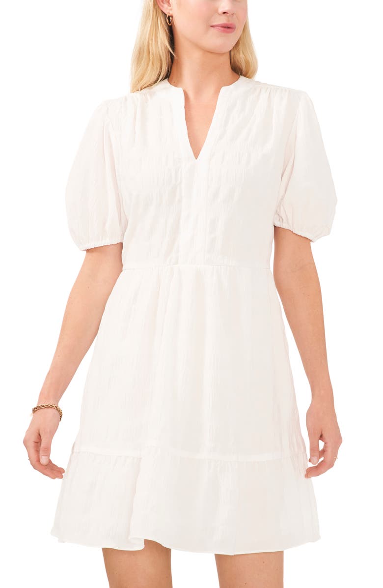 Vince Camuto Ruffle Hem Puff Sleeve Dress, Alternate, color,