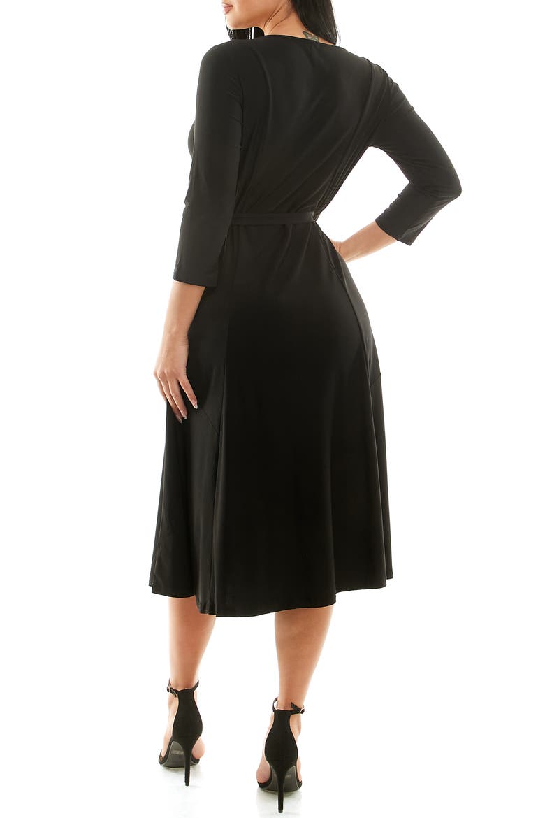 Sylvia Crystal Embellished Fit & Flare Dress, Alternate, color, BLACK