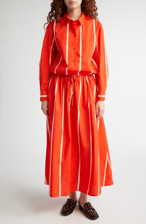 Marimekko Rypytys Puhveli Stripe Shirt In Bright Red/light Yellow