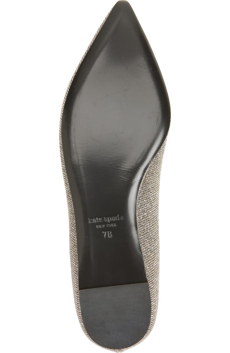 Kate Spade New York amour pompom flat, Alternate, color, Black Gold Silver