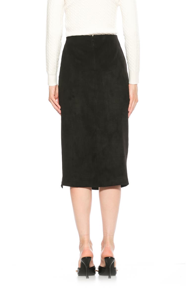 Zayla Faux Suede Pencil Skirt, Alternate, color, BLACK