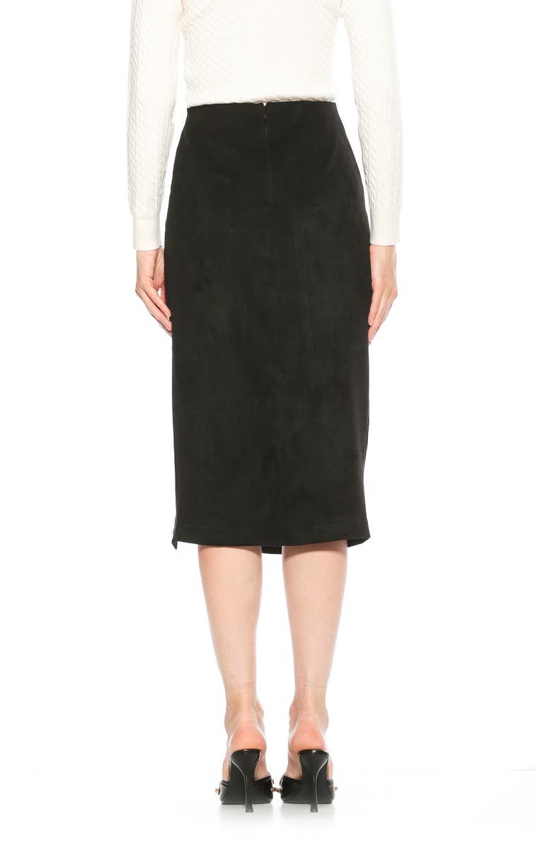 Alexia Admor Zayla Faux Suede Pencil Skirt, Alternate, color, Black