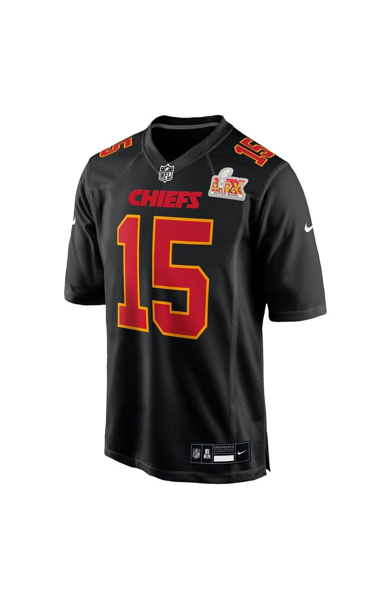Nike Men's Nike Patrick Mahomes Carbon Black Kansas City Chiefs Super Bowl LIX Fashion Game Jersey, Alternate, color, 