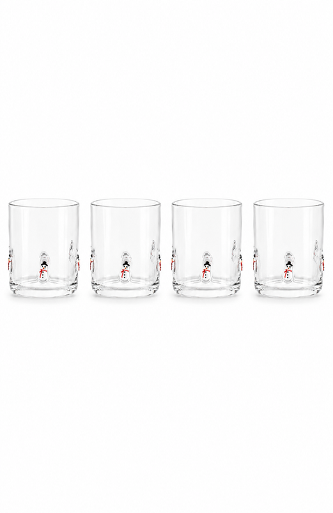 Snowman Icon Glass, Set of 4