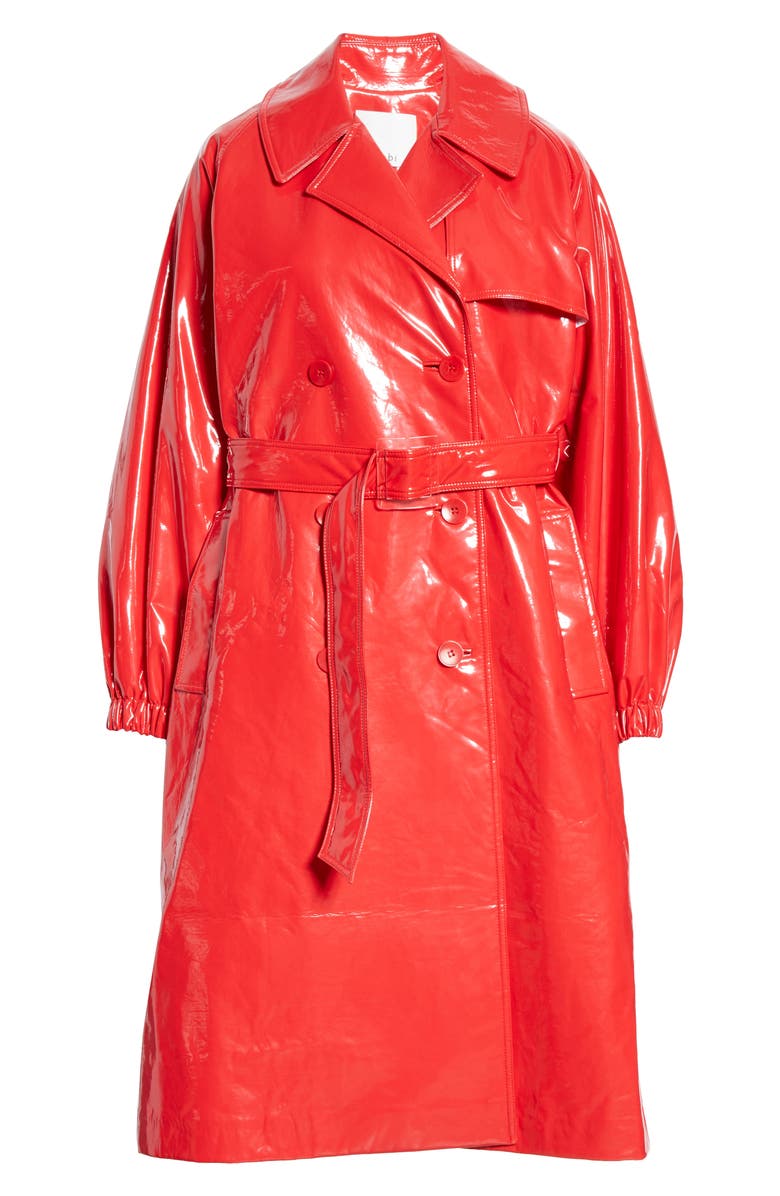 Tibi Shiny Trench Coat, Alternate, color, 