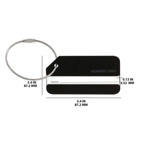 Members Only Luggage Tags, Set Of 3 Durable Metal Travel Tags In Black