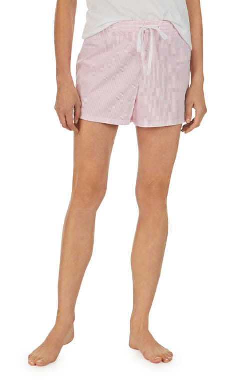 Ralph Lauren Lauren Stripe Boxer Pajama Shorts In Pink Stripe