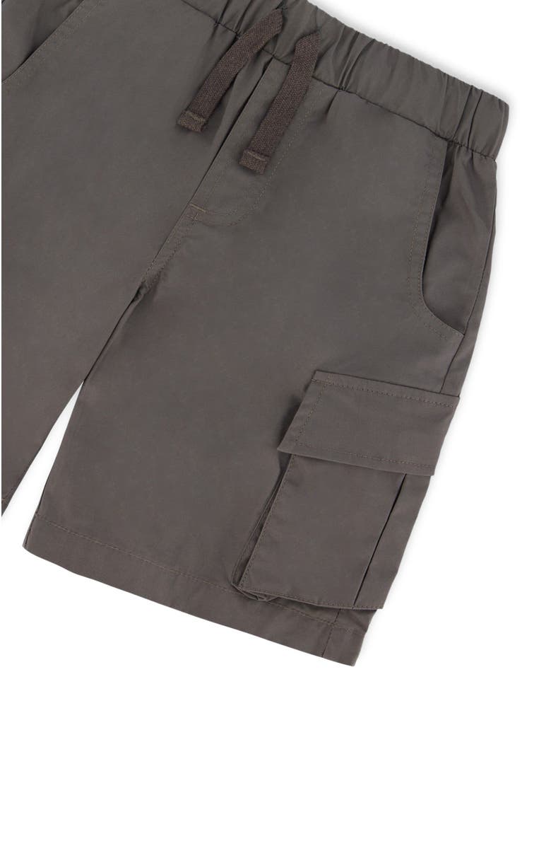 Deux par Deux Baby Boy's Parachute Cargo Pocket Shorts Dark Gray, Alternate, color,