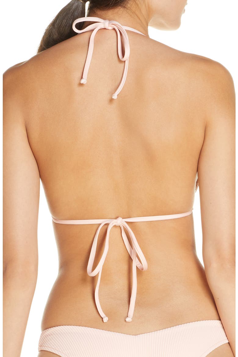 Sky Triangle Bikini Top, Alternate, color, PEACH