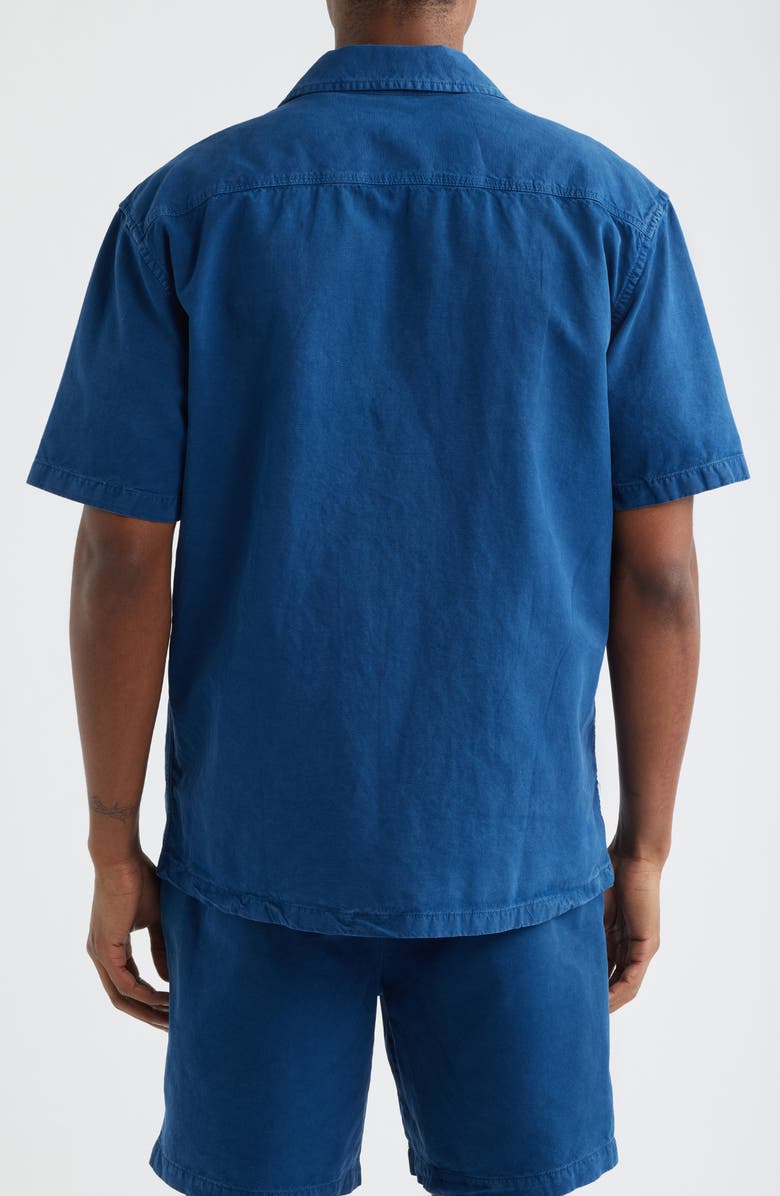 Brooklyn Industries Short Sleeve Linen Blend Button-Up Shirt, Alternate, color, Navy Peony