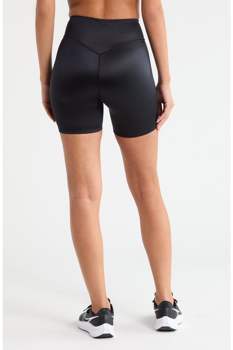 Shine High Waist Biker Shorts, Alternate, color, OBSIDIAN