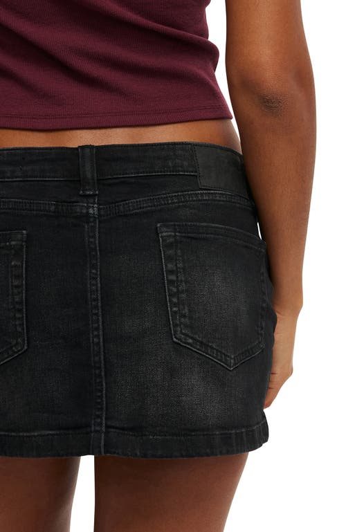 Cotton On Micro Low Denim Skirt In Black