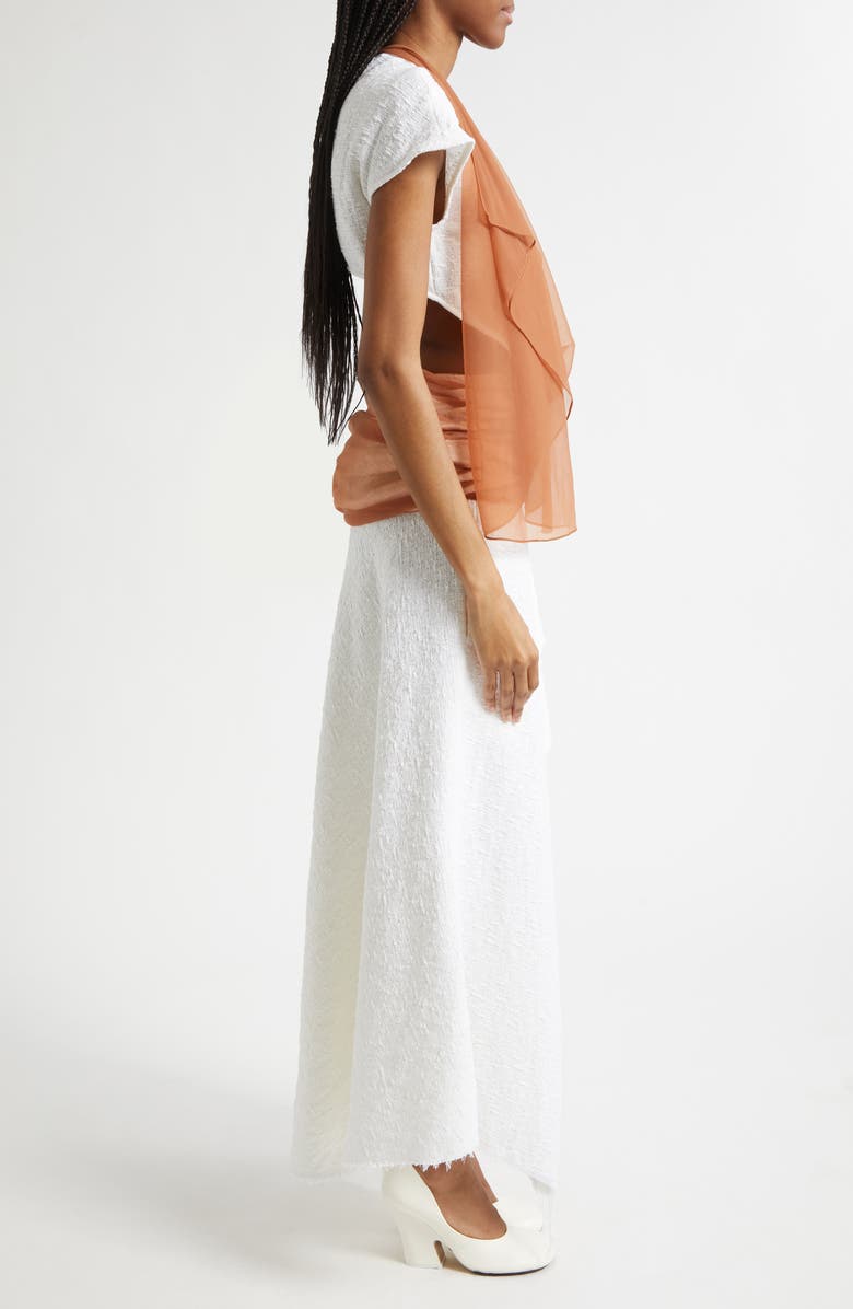 Diotima Mixed Media Cape Dress, Alternate, color, White