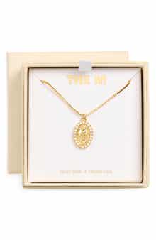 Religious Medallion Cubic Zirconia Pendant Necklace