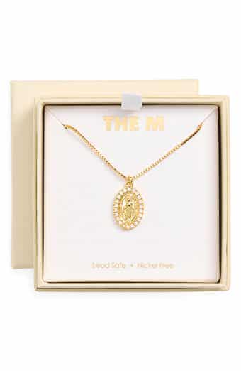 Religious Medallion Cubic Zirconia Pendant Necklace