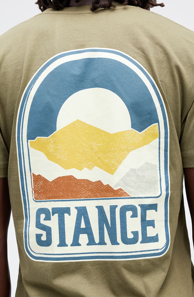 Stance Saddleback Logo Cotton Graphic T-Shirt, Alternate, color, Military Green