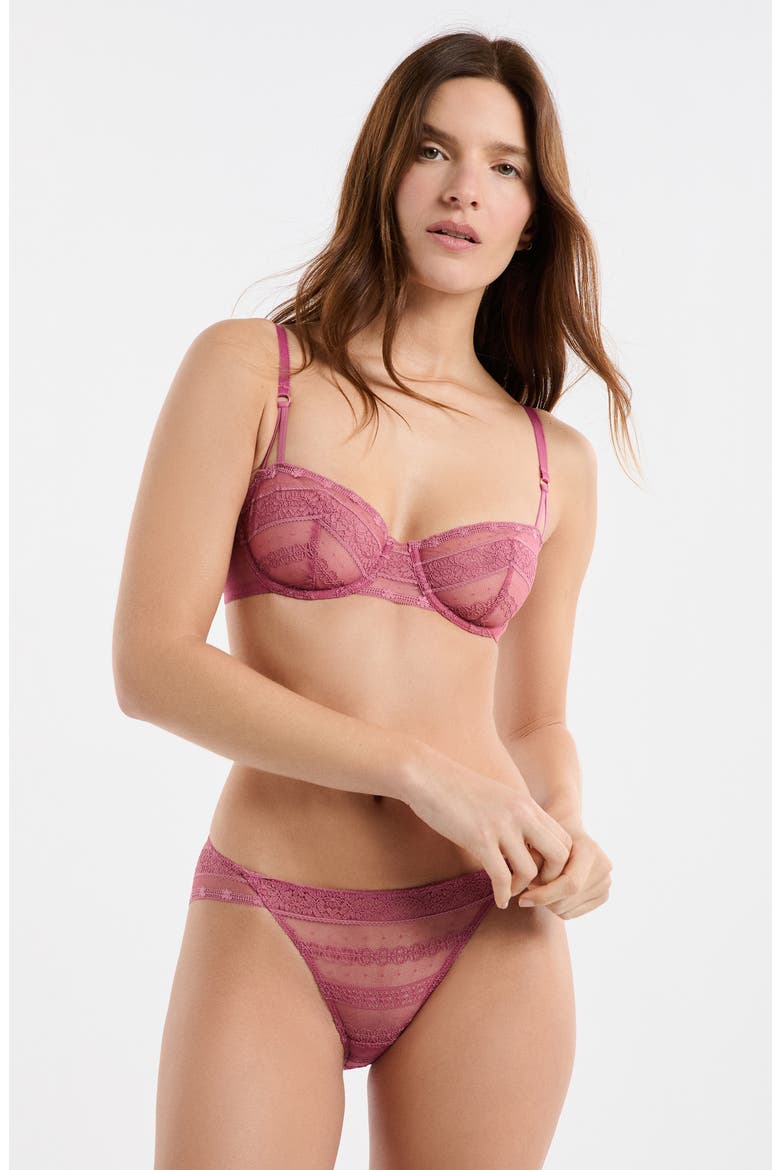 Exception N°9 Embroidered Underwire Balconette Bra, Alternate, color, BLUSH