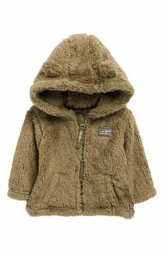 Eddie Bauer Plush Faux Fur Hooded Zip Jacket
