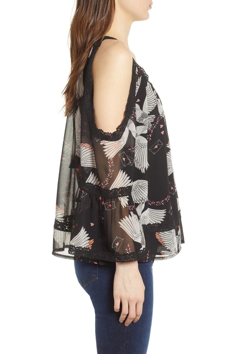 Rebecca Minkoff Deneuve Cold Shoulder Top, Alternate, color, 