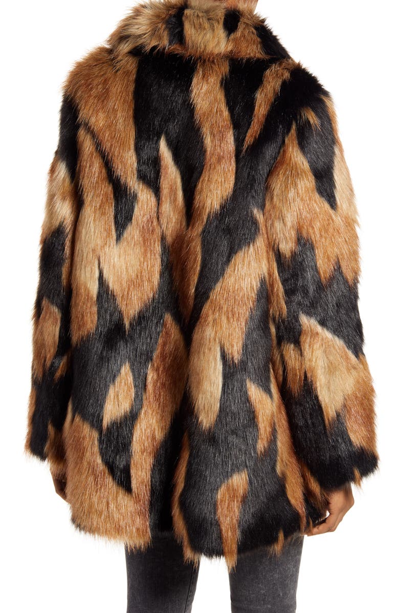 Seven Chevron Oversize Faux Fur Coat, Alternate, color, 