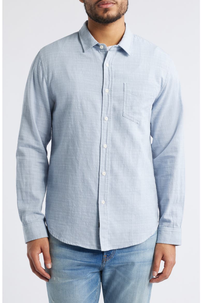 Wyatt Slub Cotton Button-Up Shirt, Alternate, color, TIDAL ETCH