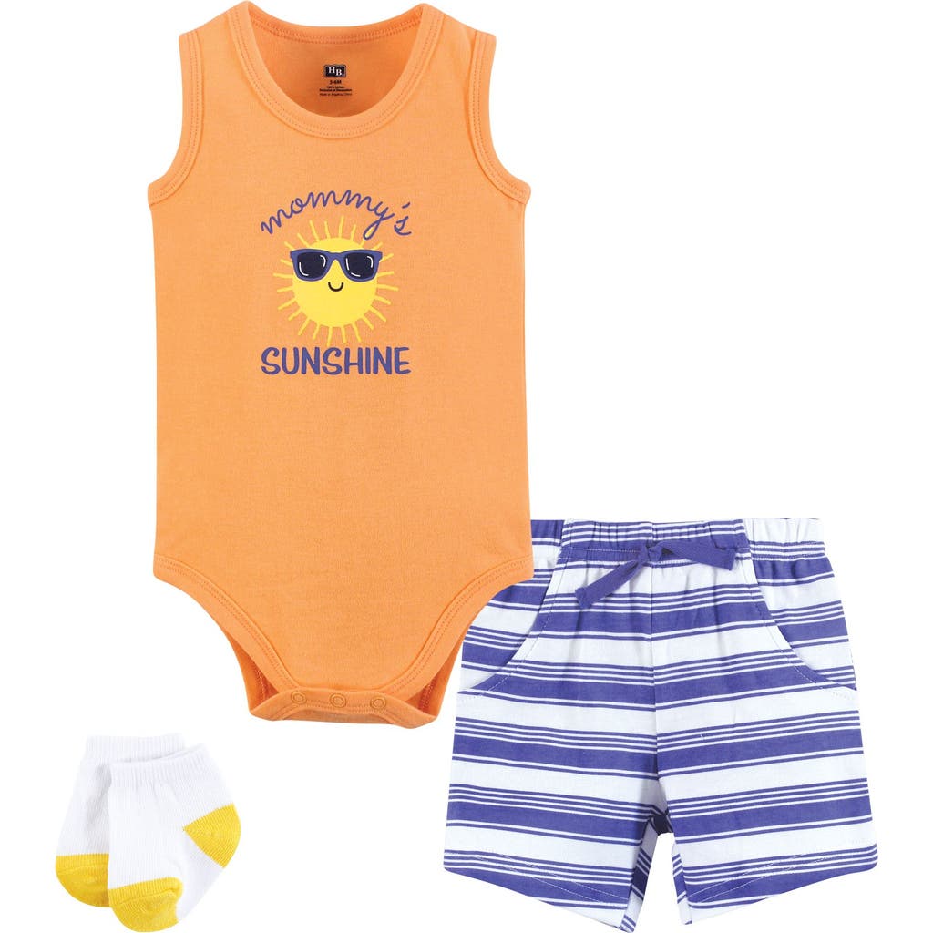 Hudson Baby Bodysuit, Short And Sock In Multi