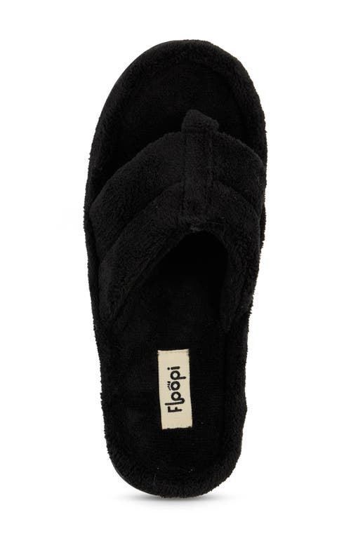 Floopi French Terry Flip Flop In Black