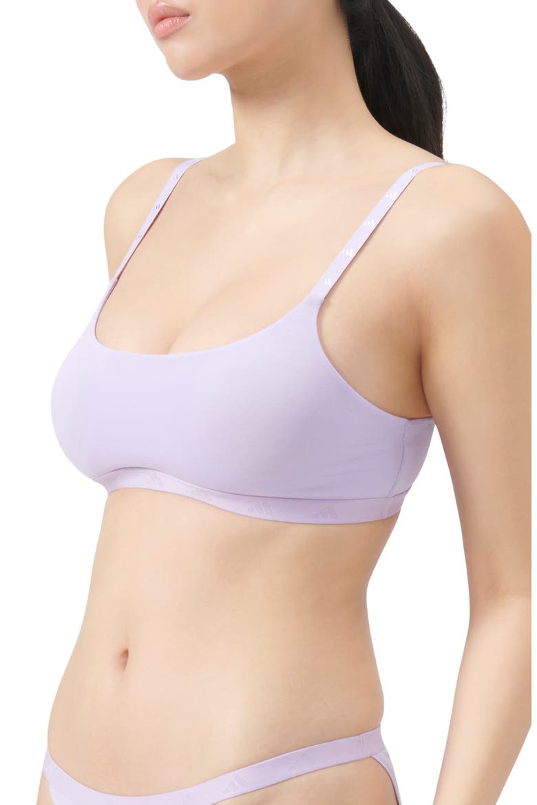 Essentials Cotton Blend Scoop Bralette, Alternate, color, POWDER PLUM