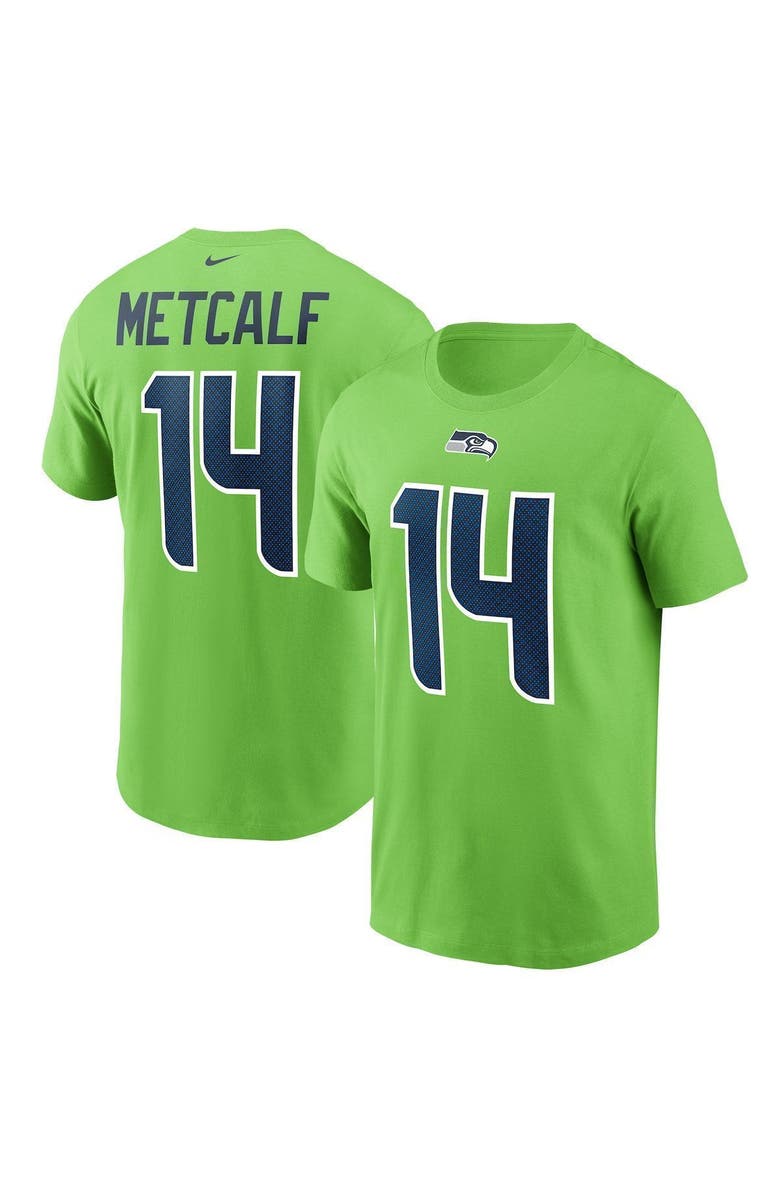 Nike Men's Nike DK Metcalf Neon Green Seattle Seahawks Name & Number T-Shirt, Main, color,