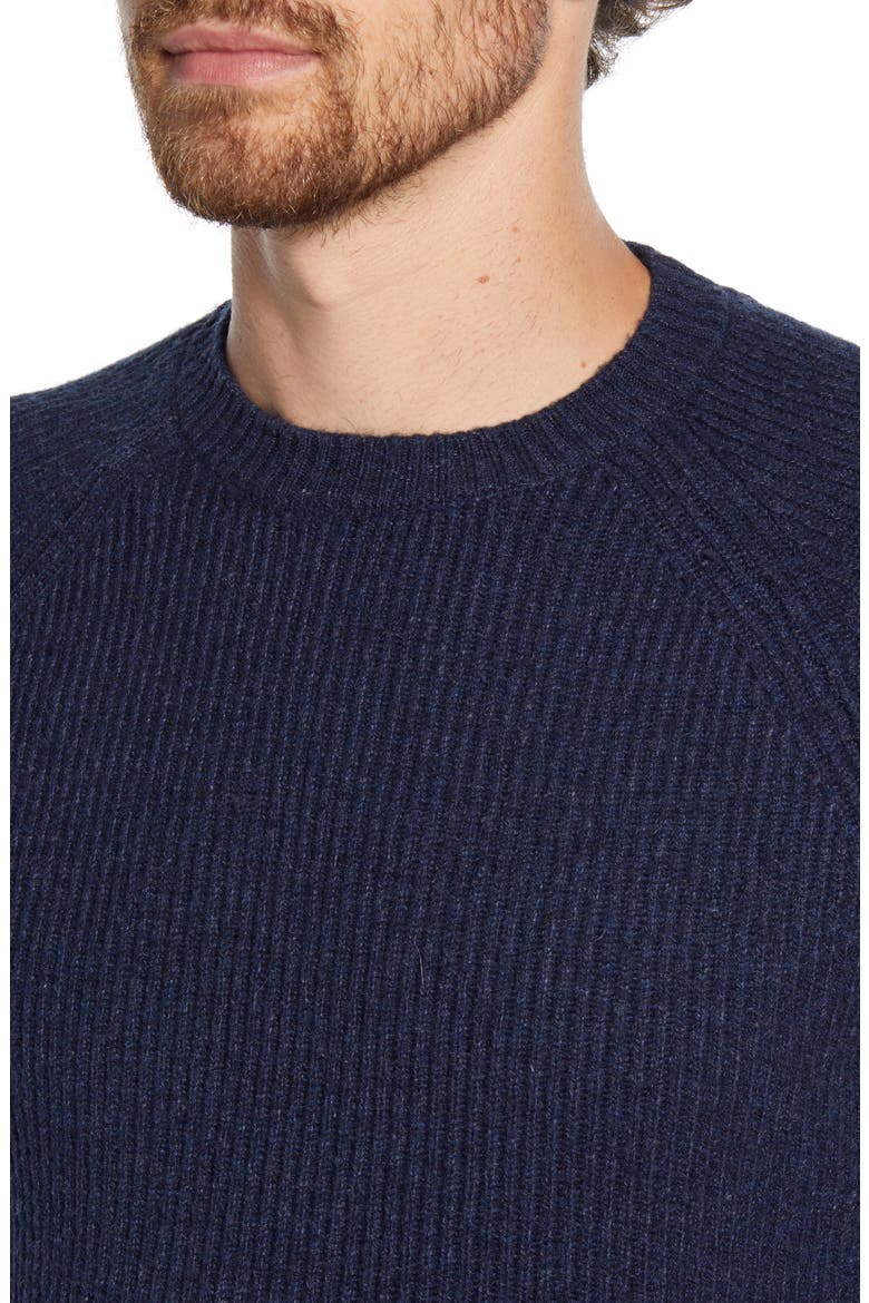 Ribbed Wool Blend Sweater, Alternate, color, NAVY