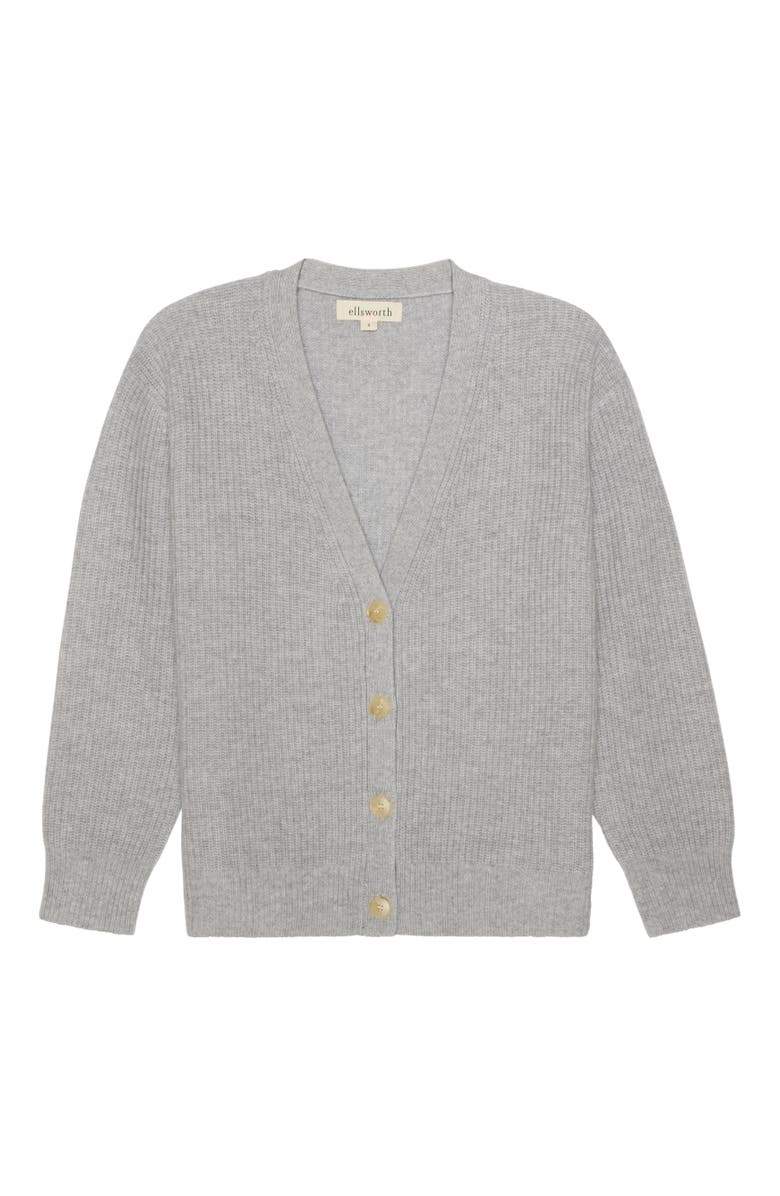 Ellsworth + Ivey Lilah V-Neck Knit Cardigan, Main, color, Heather Grey