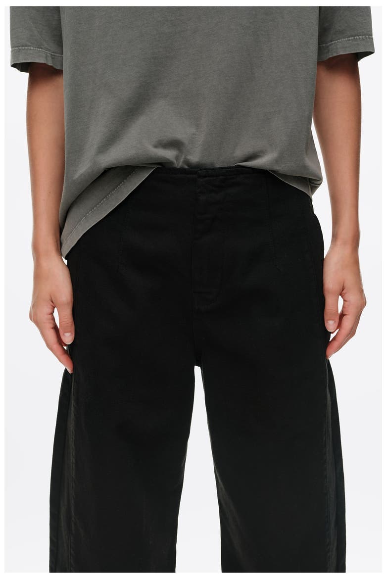 Barrel Denim Trousers with Buckle, Alternate, color, DENIM BLACK