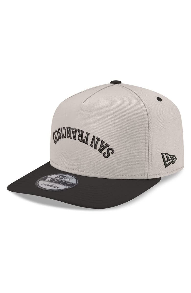 New Era Men's New Era  Cream/Black San Francisco Giants Upside Down City Name A-Frame 9FIFTY Snapback Hat, Main, color, 